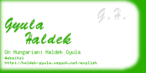 gyula haldek business card